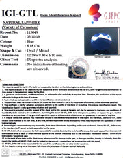 9.09 Ratti Natural Blue Sapphire With Govt Lab Certified-(2331)
